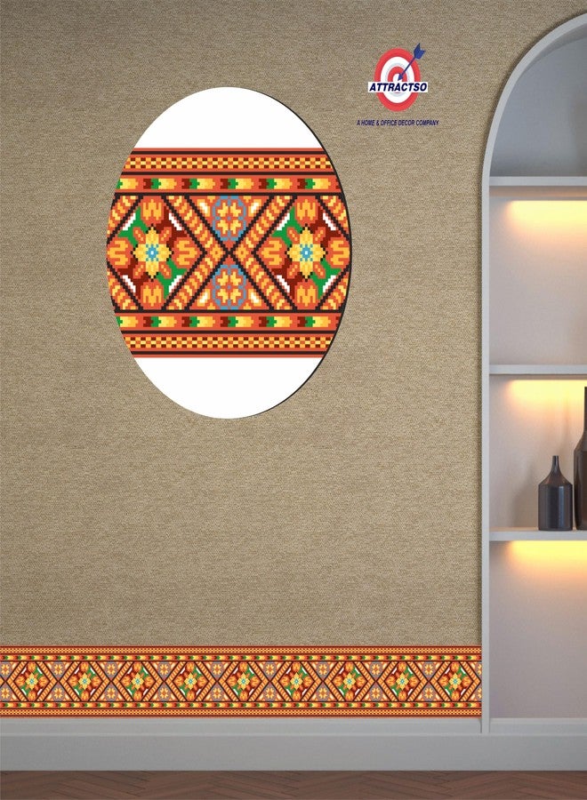 ATTRACTSO- Decorative Tile Border Wallpaper 120x4 Inch Self Adhesive Waterproof Wall Border(Design -3) - Image 2